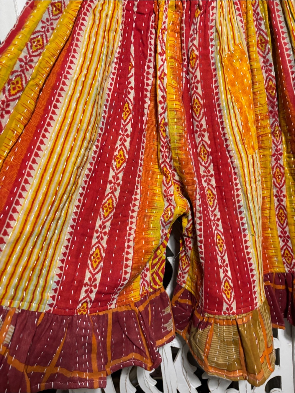 Kantha Long Ruffled Shorts - Picture 6 of 6